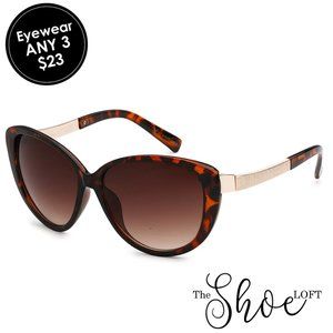 VG Tortoise Shell Wide Cat Eye Sunglasses